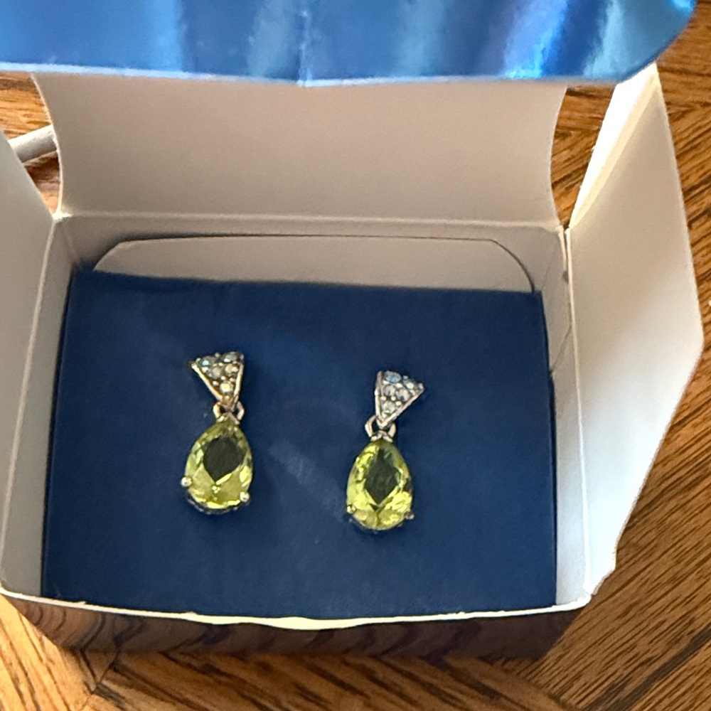 Avon Pave Accented Pear Drop Earrings